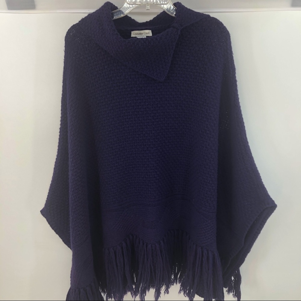 Sale! Coldwater Creek purple knit sweater poncho